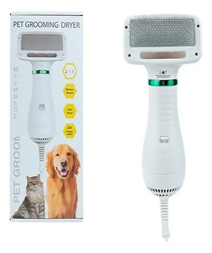 Cepillo Secador 2 en 1 para Mascotas – Seca, Cepilla y Desenreda